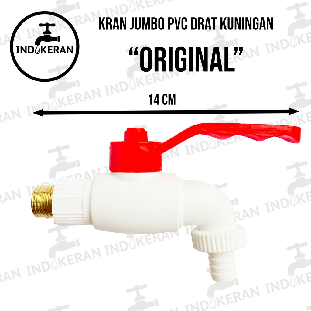 INDOKERAN - Kran Tembok Taman Jumbo Drat Kuningan - 1/2 Inch - High Quality