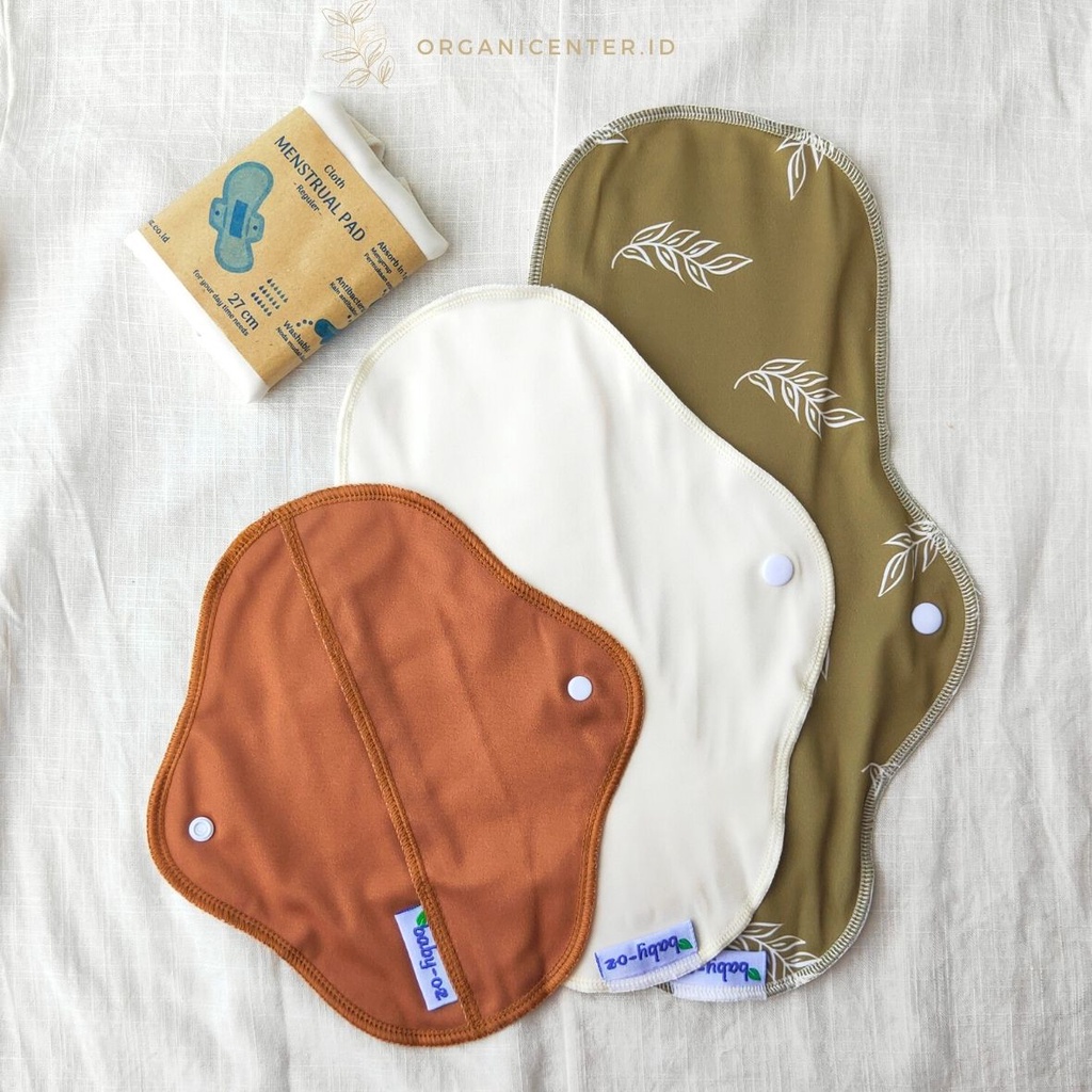 Menspad Baby Oz Pembalut Kain Cuci Ulang Menstrual Pad Cloth Pads Reuseable Polos Motif Insert Ramah Lingkungan Ecofriendly Zero Waste