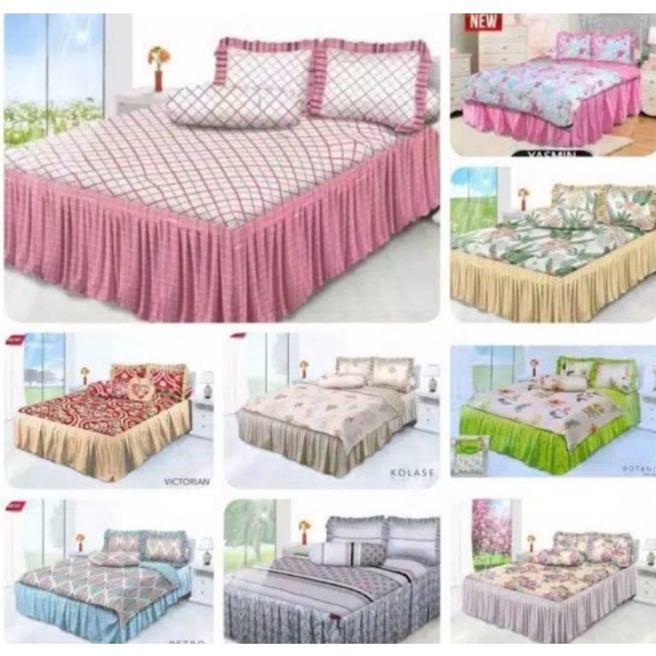 ❤ IJN ❤ Sprei Rumbay / Renda My Love Ukuran 160x200 - Motif Minimalis / Flowers