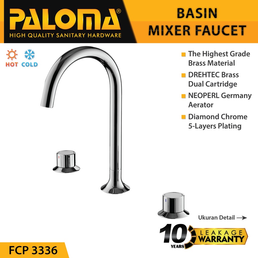 PALOMA FCP 3336 Keran Mixer Wastafel Cuci Tangan Panas Dingin Kran Air