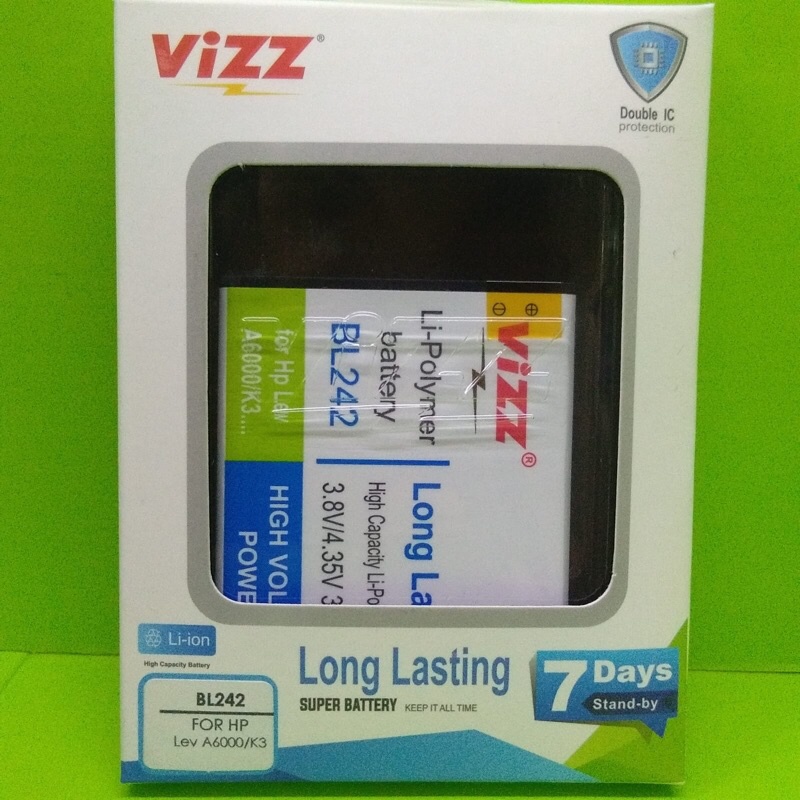 baterai double power vizz lenovo a6000 k3 bl242
