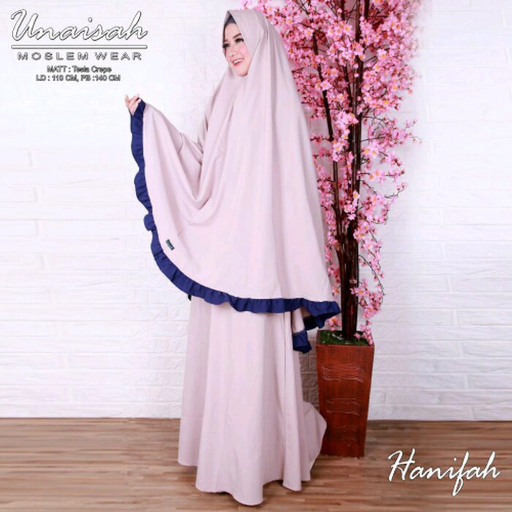 TERLARIS Hanifah Gamis set Pink muslimah