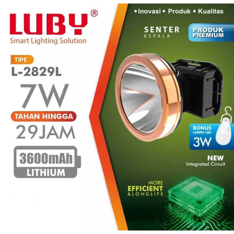 Senter Kepala Luby 2829 (Kuning&Putih)