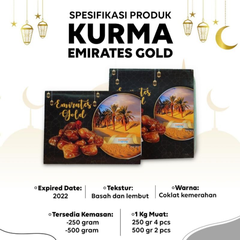 

kurma Emirates gold dan Tunisia premium import, 250 gr-500 gr