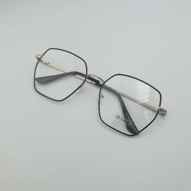 Kacamata hexagonal segi enam lensa anti radiasi minus, Normal, plus, silinder, frame besi awet kokoh