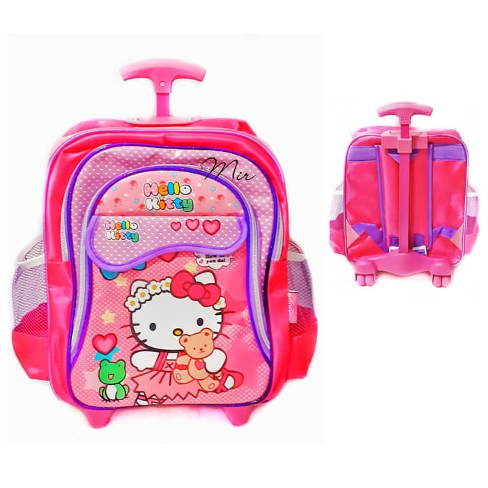 Tas trolly Hello Kitty TK troli dorong tebal awet kado anak