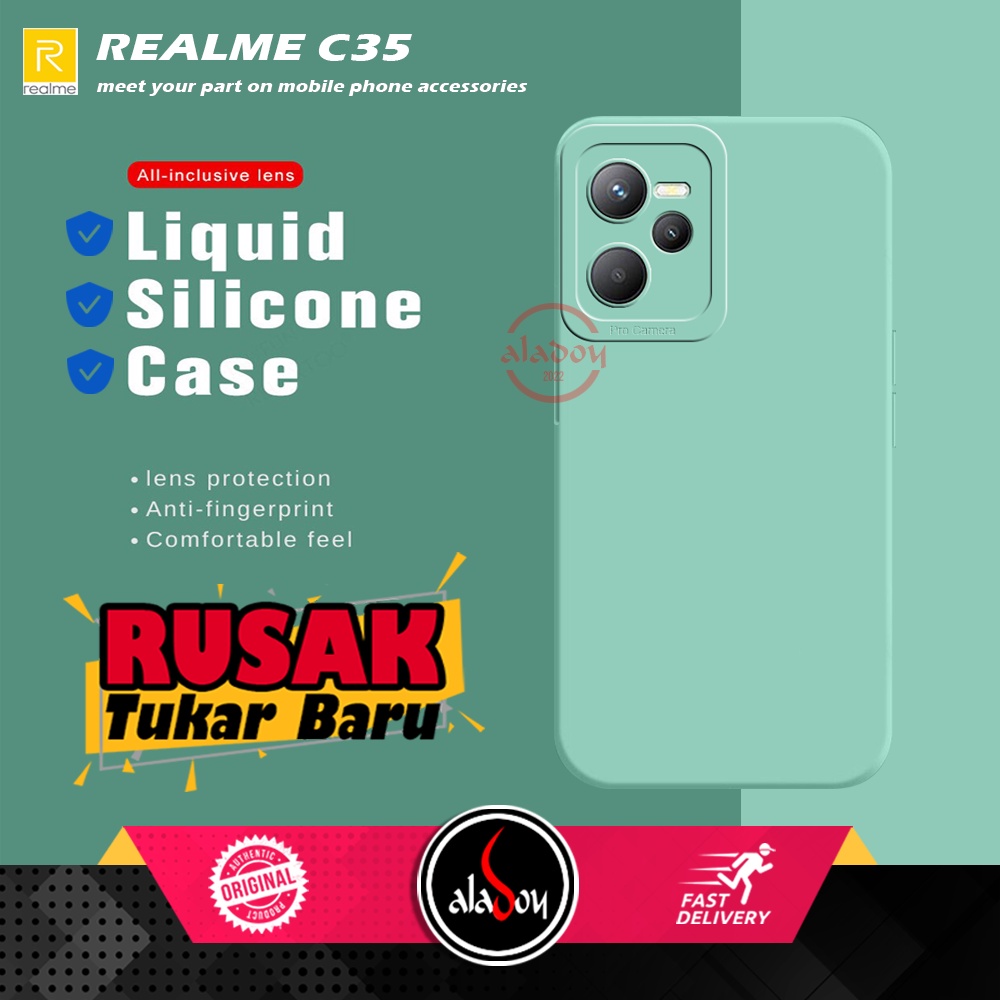 Case Realme C35 2022 Soft Case Liquid Silicone Pro Camera Premium Casing