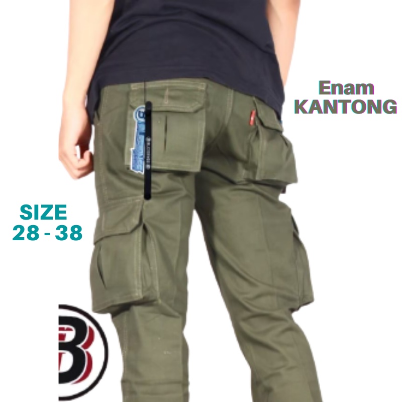 Celana Panjang Pria Dewasa CARGO Banyak Kantong - Army / Celana Panjang Cargo / Celana Panjang Cargo