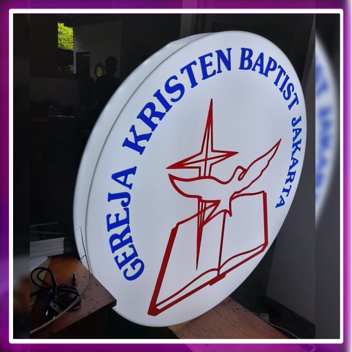 Neon Box Diameter 80cm 1 Sisi Full Acrylic