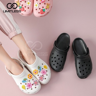 Sendal Wanita Selop Wedges Sandal Fuji Viral Karakter Jibbitz  Lucu Kekinian Eva Rubber Ringan Anti Slip Sendal Kesehatan Cewek Fashion Korean Style Sandal Thofu