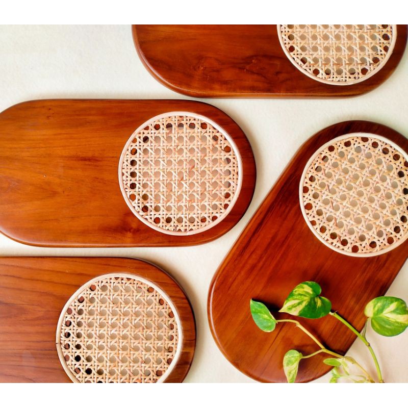 Nampan Kayu/Nampan Rotan / Nampan cantik