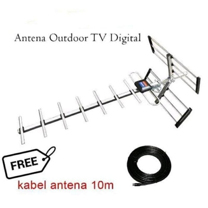 Antena  TV  ,  Digital Sinyal Kuat  ,  Luar  Outdor Indor   +  Bonus Kabel 10 Meter