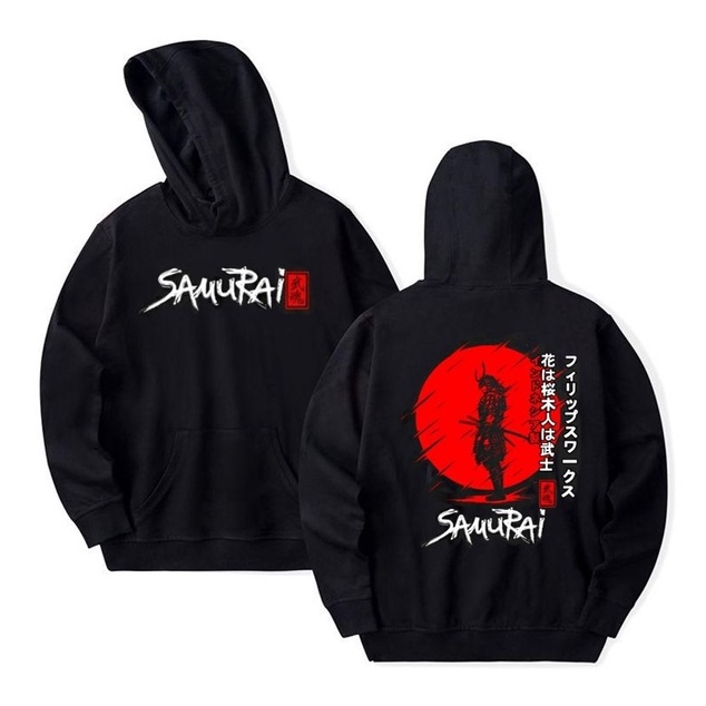 Jaket Sweater Hoodie Sunmori Samurai Jepang Keren Pria Wanita Jumpper Hoodie Polos Kualitas Distro H