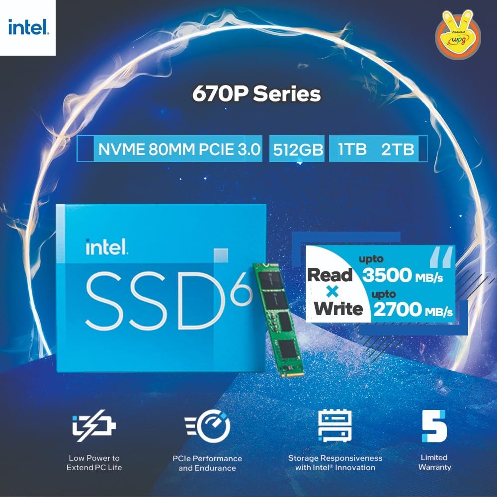 Intel SSD 670P M.2 Pcie Gen3 Nvme 2280 2TB - 3D Nand M2 2 TB