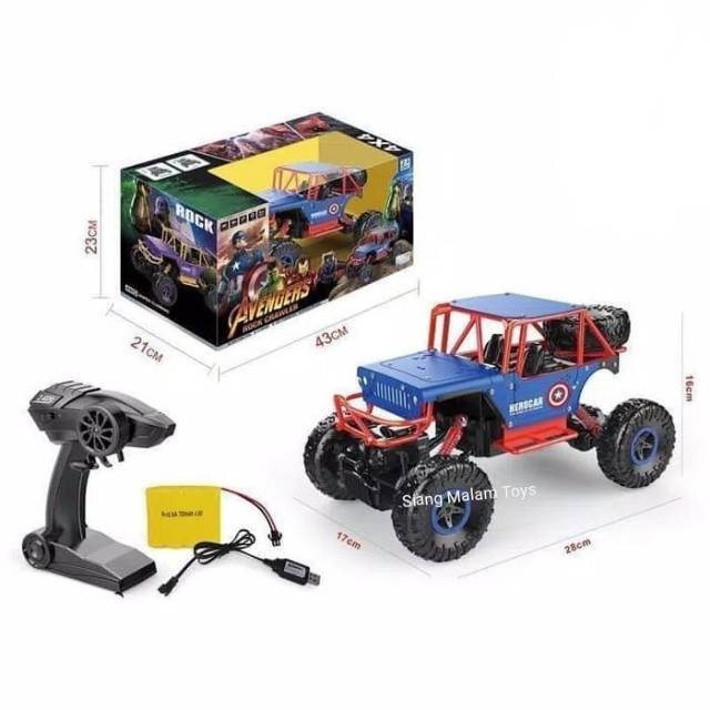 Mobil Remote Control RC Avengers 4x4 Jeep 4WD bisa jalan di bebatuan