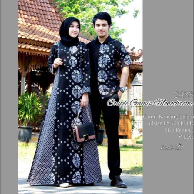 Baju batik couple modern gamis JUMBO