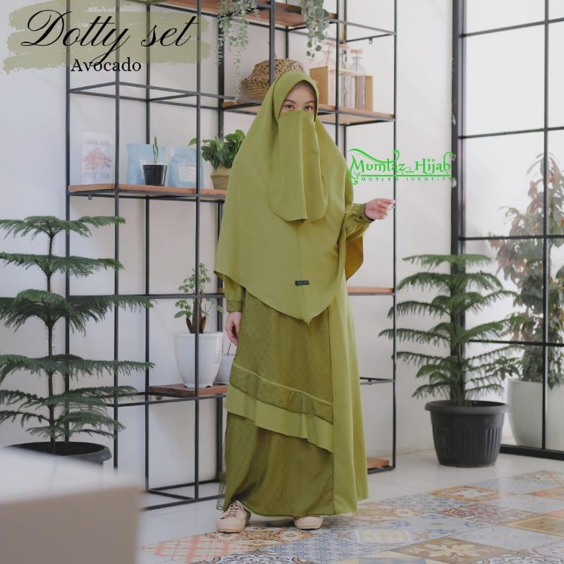 Baju gamis perempuan muslimah dewasa Dotty Set ORI by Mumtaz hijab