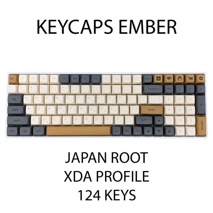 KEYCAPS PBT EMBER / SHIMMER XDA PROFILE KEYBOARD SUBLIM JAPAN ROOT - JAPAN ROOT