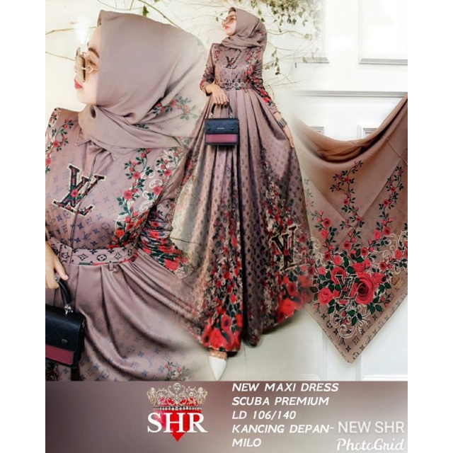 NEW  READY  Gamis LV bunga ORI SHR BEST SELLER GOOD QUALITY