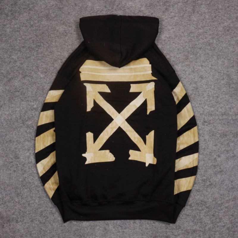 Hoodie Sweater Off White Tape Black Pria Wanita Terlaris
