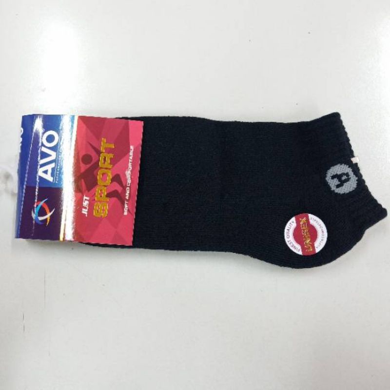 KAos kaki pendek hitam tebal/kaos kaki AVO s018
