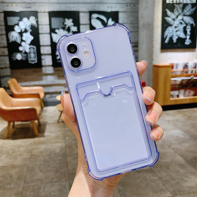 Card Holder Case Samsung A14 A13 A04 A04E A73 A53 A33 A23 A03 A32 A52 A72 A10s A22 A12 A02 A20 A30 A71 M12 S22 M02 A03 A51 A21s A02s A50 A50s A30s Shockproof Clear Soft Back Cover