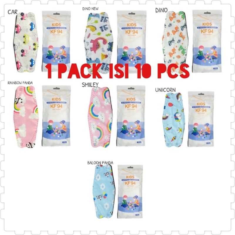 Masker anak motif/ Masker KF94 anak Motif Dino / Masker anak korea motif lucu unicorn
