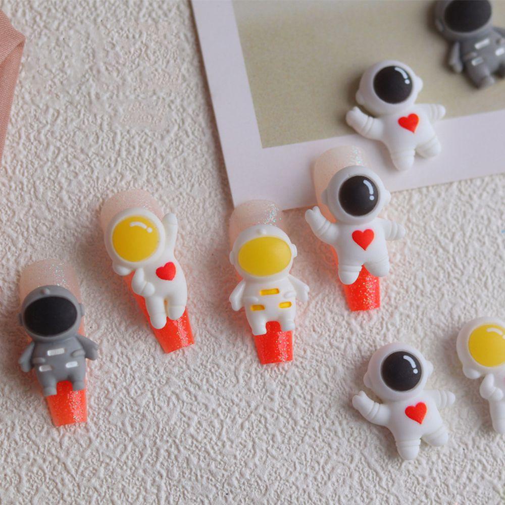 AUGUSTINA Agustinina Astronot Nail Art Perhiasan Lucu Childlike Kreatif DIY Hiasan Kuku