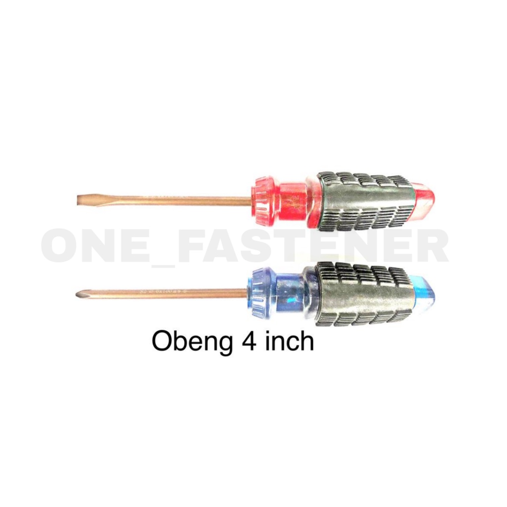 Obeng Gagang Karet 4 inch Kembang Dan Minus 6x100mm PH2 Plus Min CRV