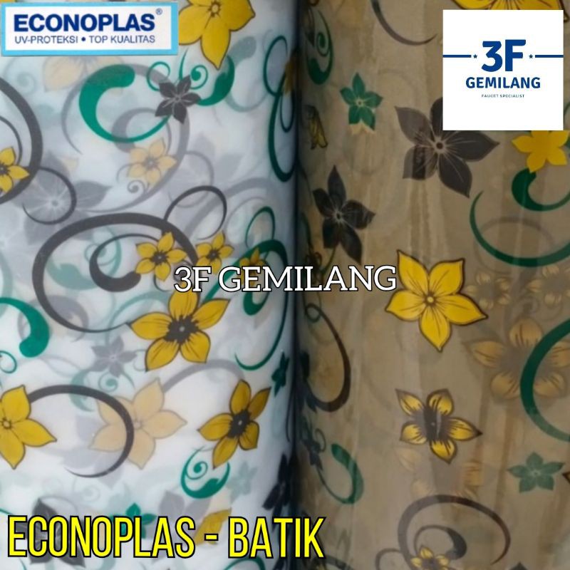 Fiber Plastik Penutup Pagar ECONOPLAS 50 Motif Batik Bunga Pasir Meteran