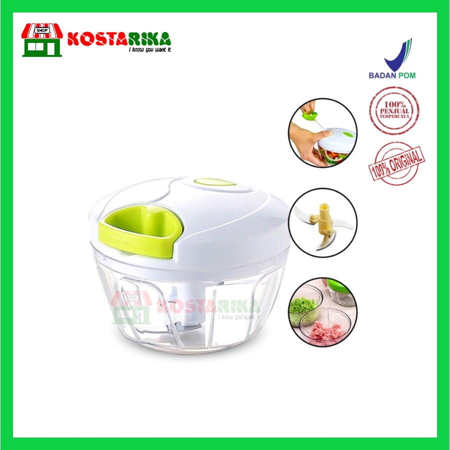 KOSTARIKA Speedy Chooper Blender Tarik Manual Pemotong Daging Bawang Buah dan Sayuran