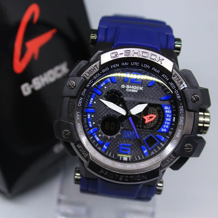 JAM TANGAN PRIA / COWOK G-SHOCK GS GPW 1000 KEPALA BESI BLUE ANTI AIR
