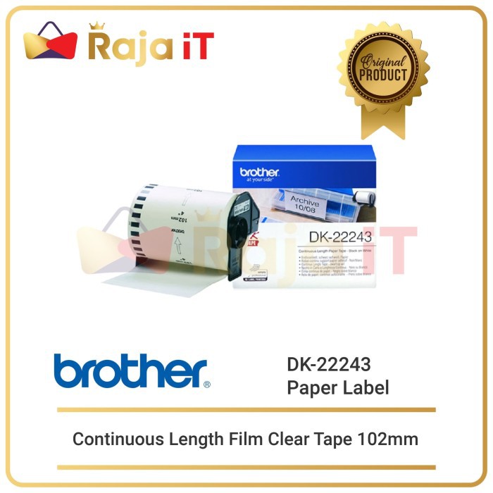 

BROTHER Label Tape DK 22243 Continuous Length Film Clear Tape 102mm