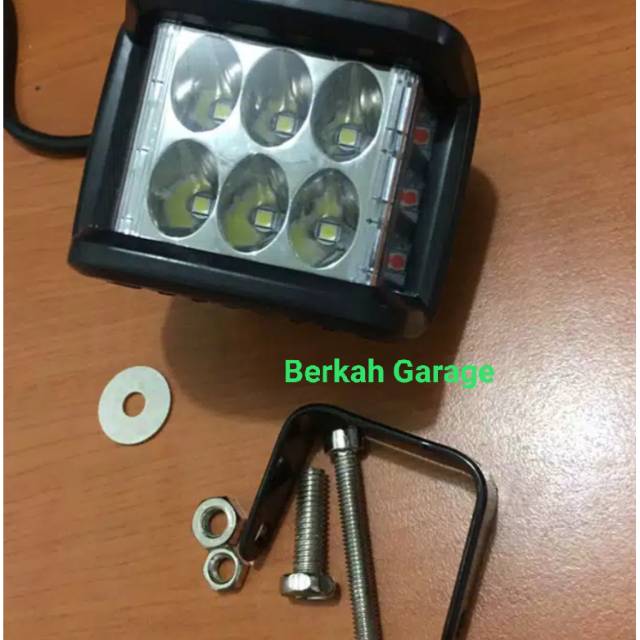 Lampu Tembak 6 Led + Lampu Strobo Flash Universal