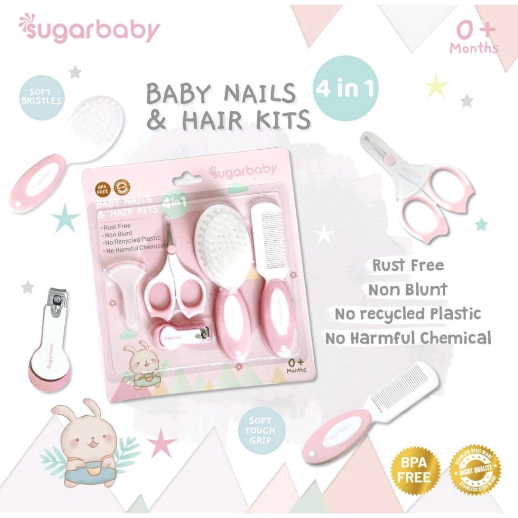 SUGAR BABY 4IN1 BABY NAIL &amp; HAIR KITS / PERLENGKAPAN PERAWATAN KUKU DAN RAMBUT BAYI 4IN1