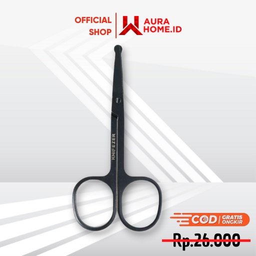 Gunting Cukur Bulu Hidung Stainless Steel / Alat Cukur Pencukur Bulu Hidung Mata Kumis Jenggot Pria 