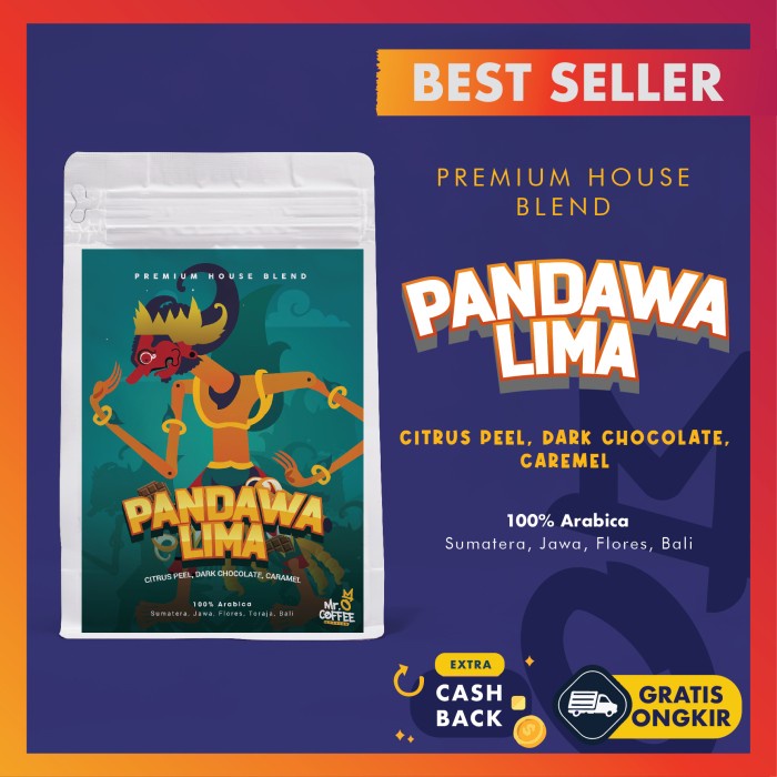 

kopi-biji- premium! kopi house blend pandawa5 100% biji kopi arabika specialty - biji sangrai -biji-