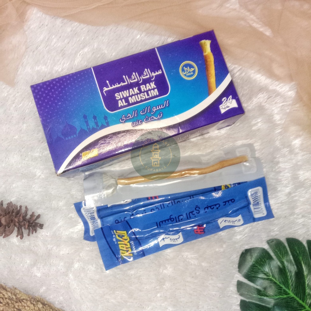 (1 LUSIN) Siwak Non Holder RAK AL-MUSLIM Siwak Rak Al-Muslim Siwak Pakistan Asli 12 PCS