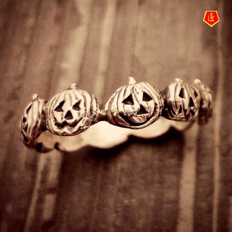 [Ready Stock]Creative Personality 925 Silver Pumpkin Ring