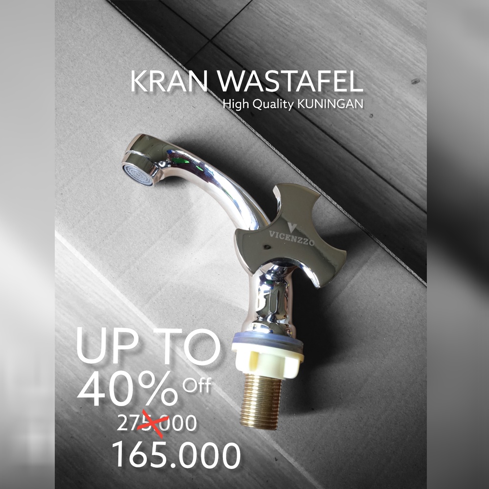 Kran Wastafel Vicenzzo Kran Wastafel Cuci Tangan / Kran Air Kuningan