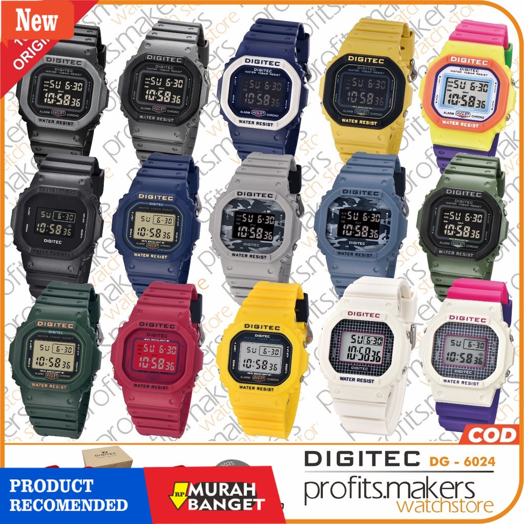 Jam digital pria terbaik- DIGITEC DG 6024 / DG-6024 / DG6024 2024 Watch Jam Tangan ORIGINAL