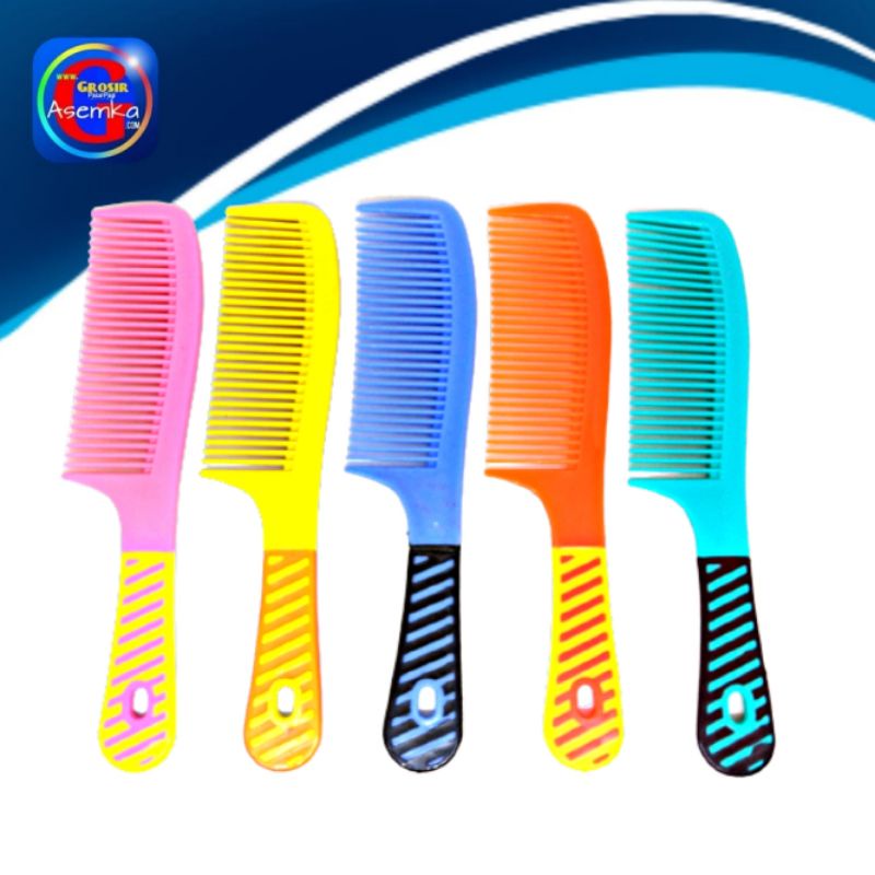 Sisir Besar Gagang bergaris 12pcs