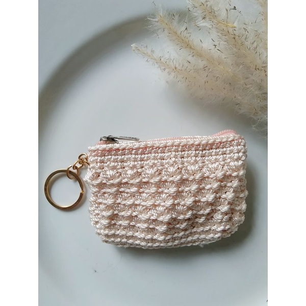 Dompet koin rajut mini gantungan kunci