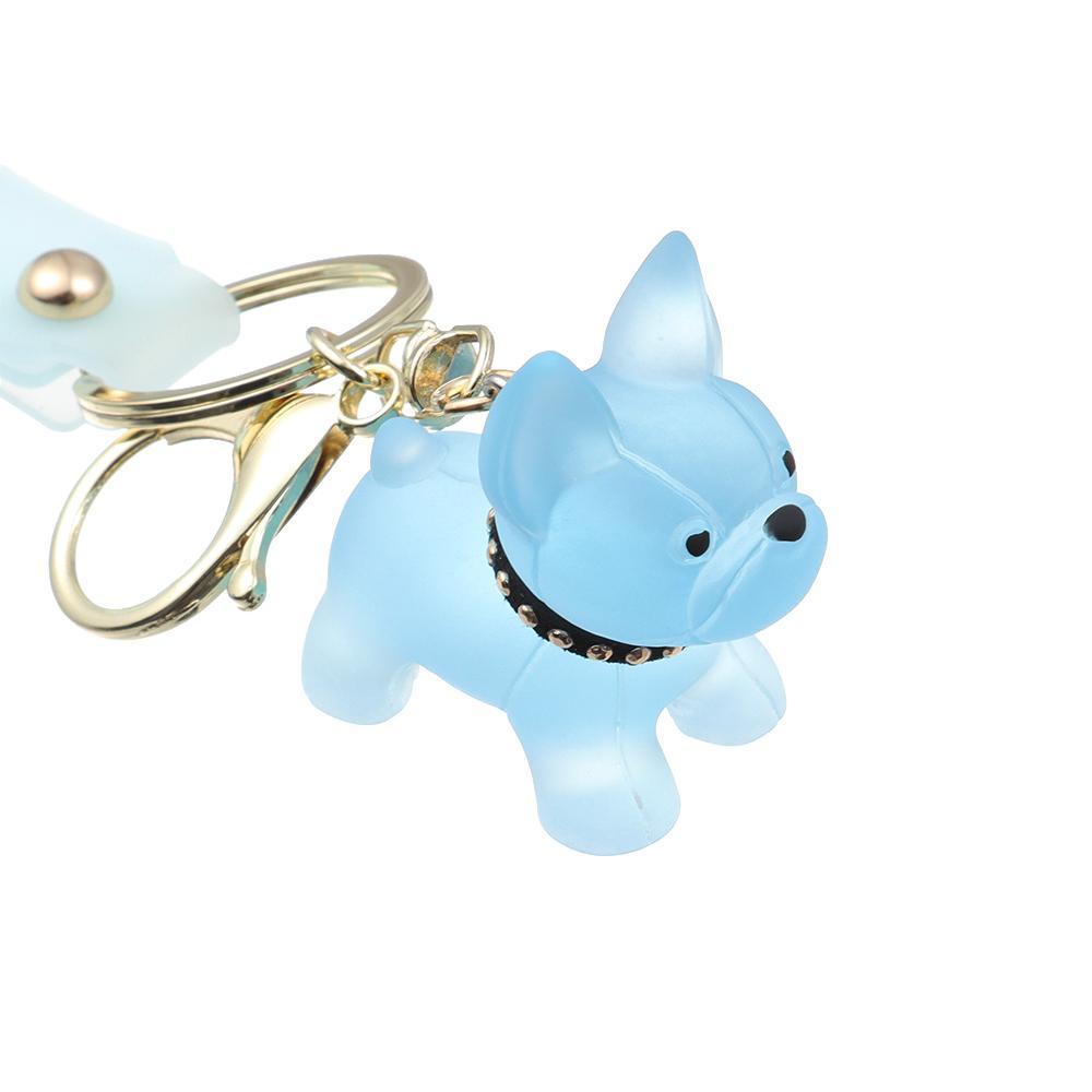 Wonder Kristal Buldog Anjing Gantungan Kunci Lucu Fashion Portable Mobil Key Holder Tahan Air Warna-Warni French Bulldog Pendant