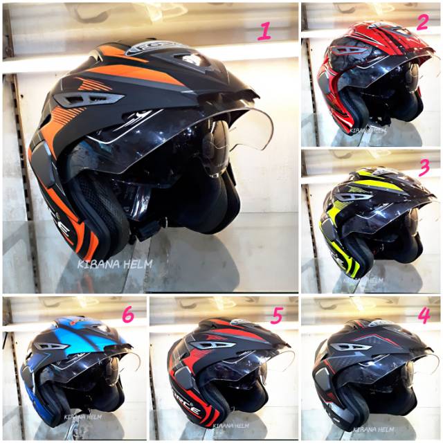 Helm Force 2Kaca Double Visor Motif
