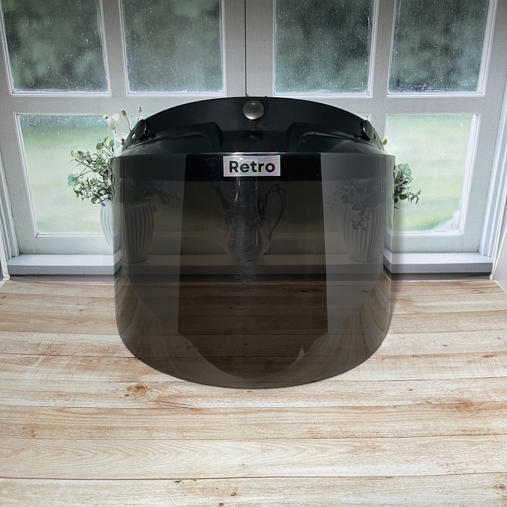 Kaca Helm Visor Flat Datar Untuk Helm Bogo Retro Cargloss JPN Smoke