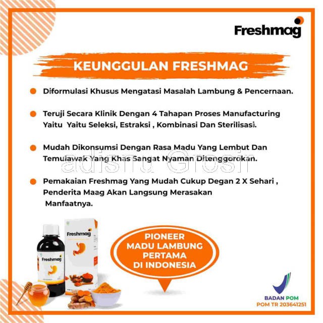 Freshmag Madu Herbal Alami Obat Lambung Original Mengatasi Sakit Maag Dan Gerd