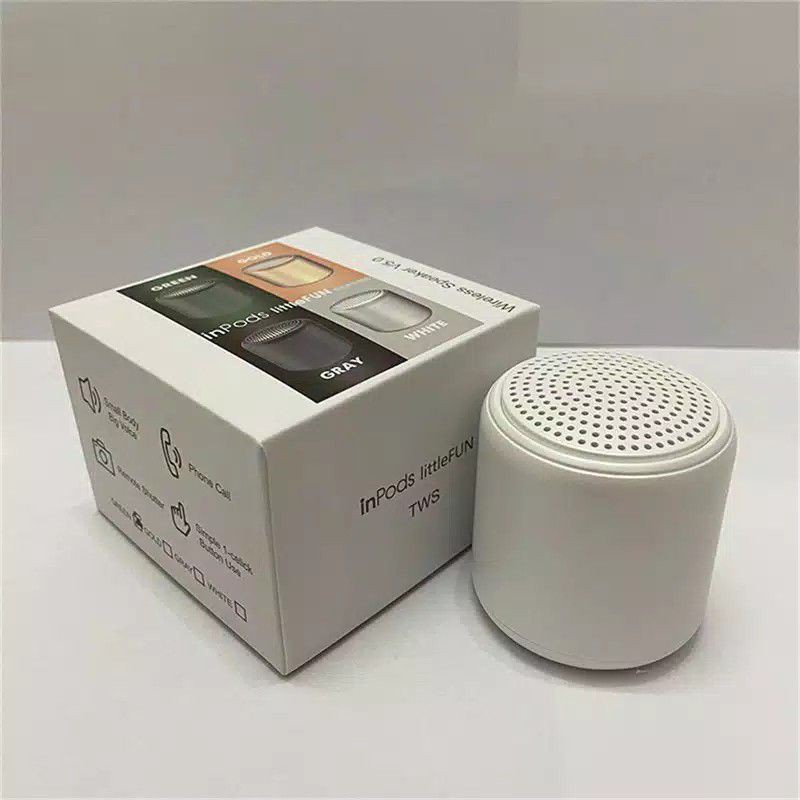 TWS i12 Speaker Bluetooth Inpods 12 Little Fun Portable Mini Wireless Stereo Macaron Outdoor-White