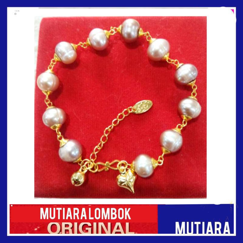 Gelang mutiara lombok asli gelang perak lapis emas mutiara air tawar lombok gelang lombok jewelery