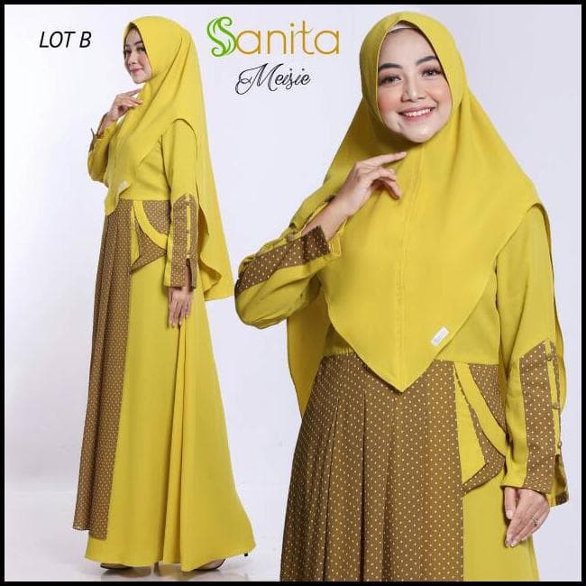 GAMIS MEISIE BY SANITA/GAMIS WANITA/PAKAIAN MUSLIM/DRESS SANITA/GAMIS MURAH/ORIGINAL/HIJAB MUSLIMAH